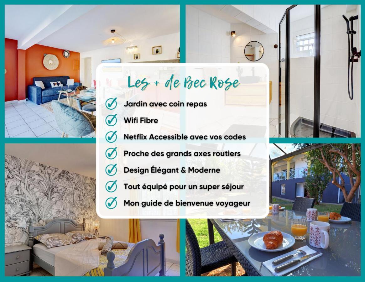 Bec Rose - Clim - Wi-Fi - Jardin Appartement Saint-Leu Buitenkant foto